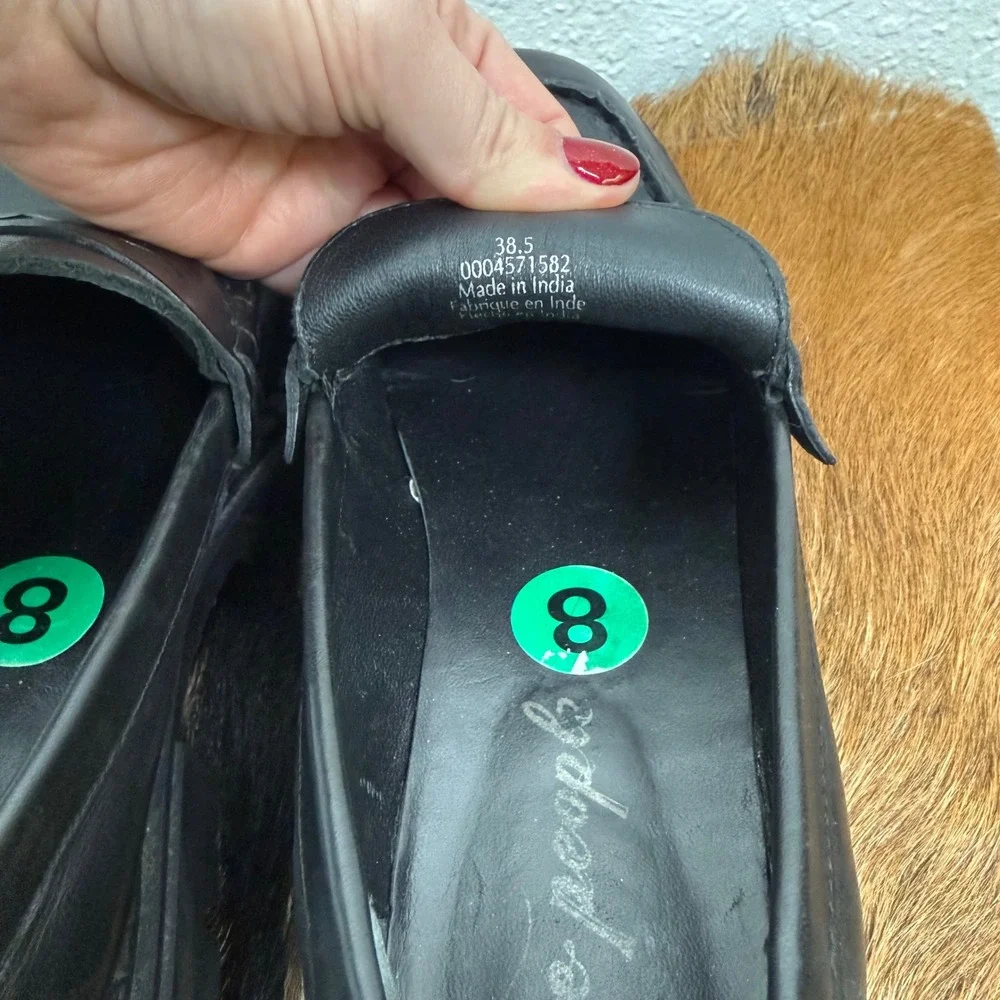 Free People 8 Lyra Black Goth Whimsy Chunky Y2K Platform Loafers‎ Dark Academia